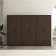 Rivington Modern Bookcase Cabinet in Walnut (5-Shelf) - Set of 3