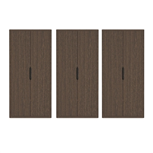 Rivington Modern Bookcase Cabinet in Walnut (5-Shelf) - Set of 3