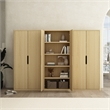 Rivington Modern Bookcase Cabinet in Natural Oak (5-Shelf) - Set of 3