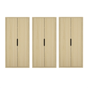 Rivington Modern Bookcase Cabinet in Natural Oak (5-Shelf) - Set of 3