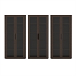 Rivington Modern Bookcase Cabinet in Walnut (5-Shelf) - Set of 3