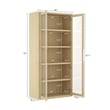 Rivington Modern Bookcase Cabinet in Natural Oak (5-Shelf) - Set of 3