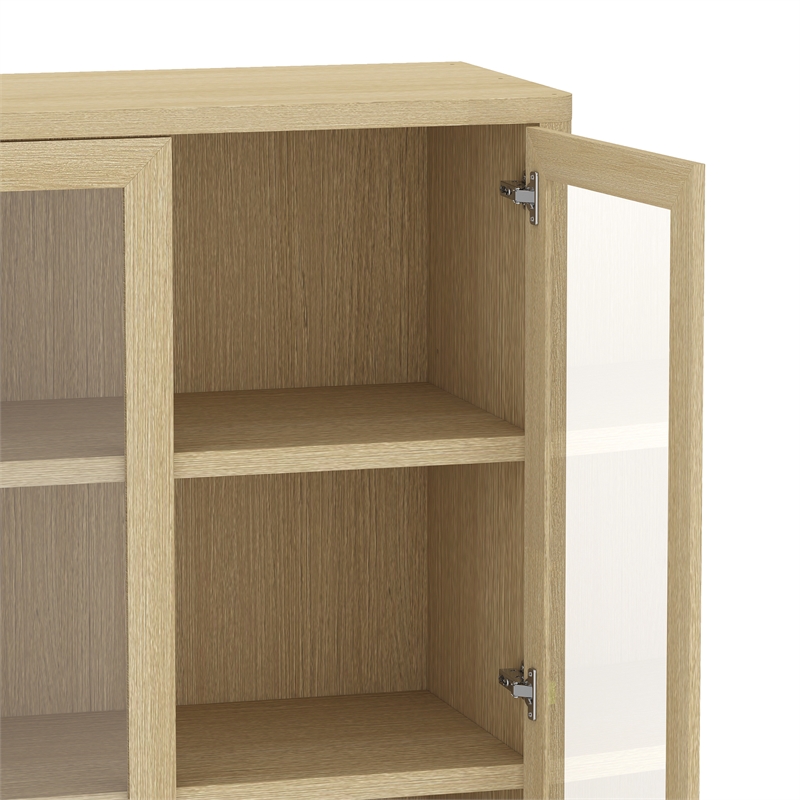 Rivington Modern Bookcase Cabinet in Natural Oak (5-Shelf) - Set of 3