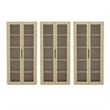 Rivington Modern Bookcase Cabinet in Natural Oak (5-Shelf) - Set of 3