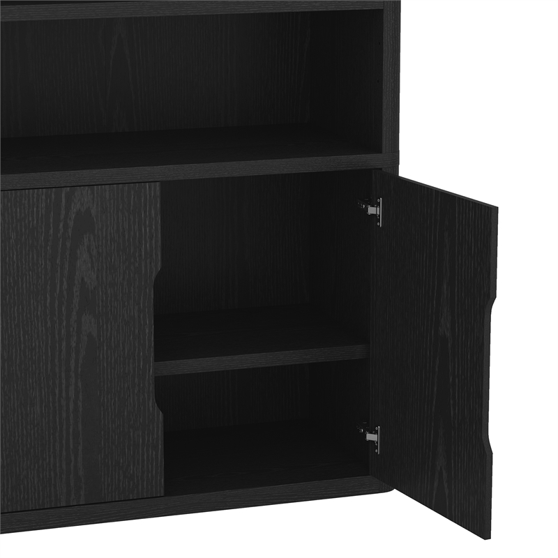 Rivington Modern Bookcase Cabinet in Black (4-Shelf) - Set of 3
