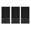 Rivington Modern Bookcase Cabinet in Black (4-Shelf) - Set of 3