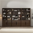 Rivington Modern Bookcase Cabinet in Walnut (4-Shelf) - Set of 3