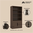 Rivington Modern Bookcase Cabinet in Walnut (4-Shelf) - Set of 3