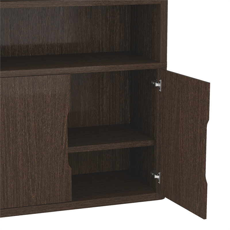Rivington Modern Bookcase Cabinet in Walnut (4-Shelf) - Set of 3