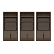 Rivington Modern Bookcase Cabinet in Walnut (4-Shelf) - Set of 3