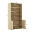 Rivington Modern Bookcase Cabinet in Natural Oak (4-Shelf) - Set of 3