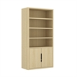 Rivington Modern Bookcase Cabinet in Natural Oak (4-Shelf) - Set of 3