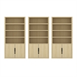 Rivington Modern Bookcase Cabinet in Natural Oak (4-Shelf) - Set of 3