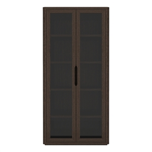 Rivington Modern 38&quot Bookcase Cabinet in Walnut (5-Shelf)