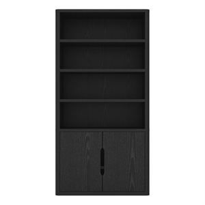 Rivington Modern 40&quot Bookcase Cabinet in Black (4-Shelf)