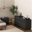 Linda Modern 2-Piece Double Wide Dresser and Nightstand in Charcoal Grey