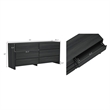 Linda Modern 2-Piece Double Wide Dresser and Nightstand in Charcoal Grey