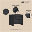 Linda Modern 2-Piece Double Wide Dresser and Nightstand in Charcoal Grey