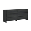 Linda Modern 2-Piece Double Wide Dresser and Nightstand in Charcoal Grey