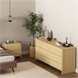 Linda Modern 2-Piece Double Wide Dresser and Nightstand in Natural Oak
