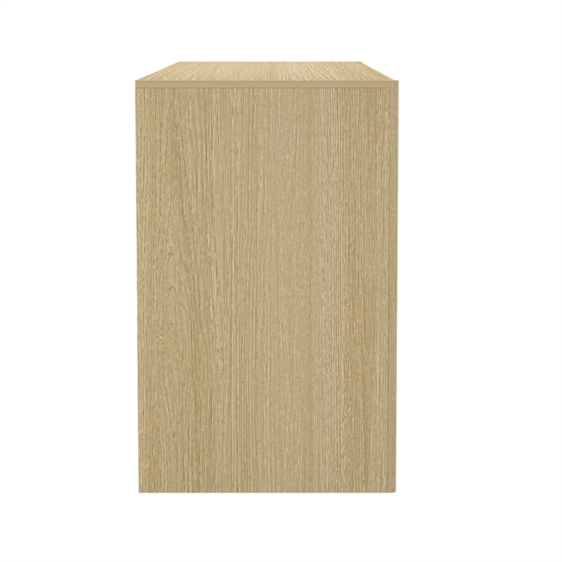 Linda Modern 2-Piece Double Wide Dresser and Nightstand in Natural Oak