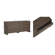 Linda Modern 2-Piece Double Wide Dresser and Nightstand in Walnut Brown