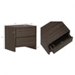 Linda Modern 2-Piece Double Wide Dresser and Nightstand in Walnut Brown