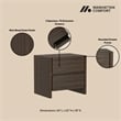 Linda Modern 2-Piece Double Wide Dresser and Nightstand in Walnut Brown
