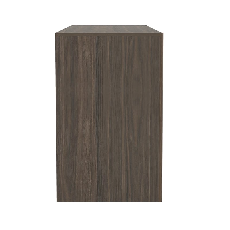 Linda Modern 2-Piece Double Wide Dresser and Nightstand in Walnut Brown