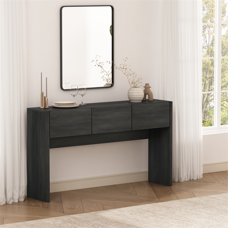 Linda Modern Console Table in Charcoal Grey