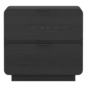 Chrystie Contemporary Modern 26&quot Nightstand in Black (2-Drawer)