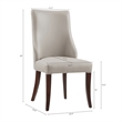 Connie Modern Wood Vegan Leather and Velvet Dining Chair in Gray - Set of 4