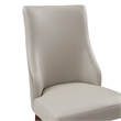 Connie Modern Wood Vegan Leather and Velvet Dining Chair in Gray - Set of 4