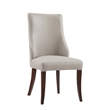 Connie Modern Wood Vegan Leather and Velvet Dining Chair in Gray - Set of 4