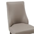 Connie Modern Wood Vegan Leather and Velvet Dining Chair in Taupe - Set of 4