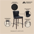 Blair Modern Wood Upholstered Barstool in Black - Set of 2