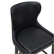 Blair Modern Wood Upholstered Barstool in Black - Set of 2