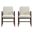 Stella Modern Wood Velvet Armchair in Cream - Set of 2