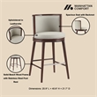 Evalyn Modern Wood Upholstered Barstool in Stone