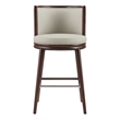 Evalyn Modern Wood Upholstered Barstool in Stone