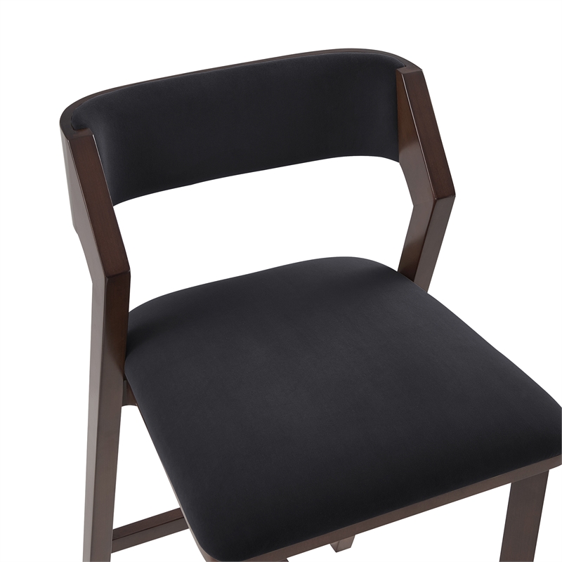 Patricia Modern Wood Upholstered Barstool in Black