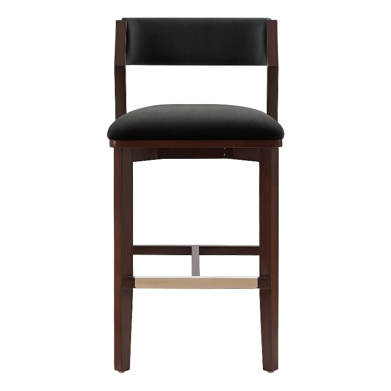 Patricia Modern Wood Upholstered Barstool in Black