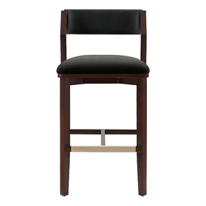 Patricia Modern Wood Upholstered Barstool in Black