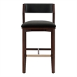 Patricia Modern Wood Upholstered Barstool in Black