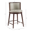 Evalyn Modern Wood Upholstered Counter Stool in Stone
