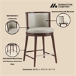 Evalyn Modern Wood Upholstered Counter Stool in Stone