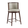 Evalyn Modern Wood Upholstered Counter Stool in Stone