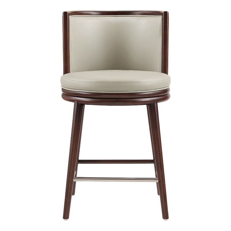 Evalyn Modern Wood Upholstered Counter Stool in Stone