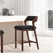 Patricia Modern Wood Upholstered Counter Stool in Black
