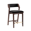 Patricia Modern Wood Upholstered Counter Stool in Black